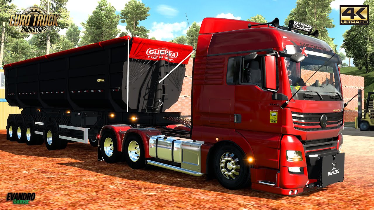 Diretão VW Meteor 28.460 Pressão (40 t) Guerra 4 Eixos Carga Brita Ets2 V1.57