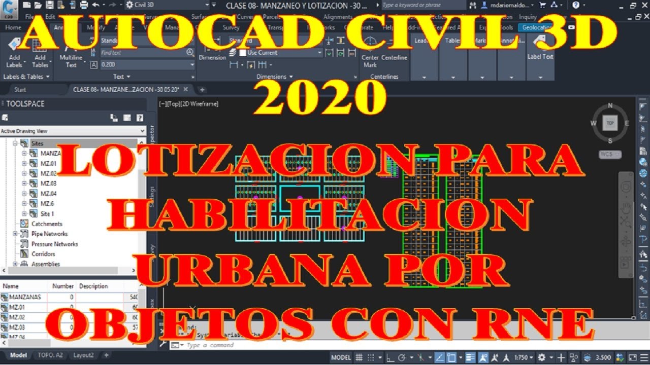 LOTIZACION PARA HABILITACIÓN URBANA CON RNE EN AUTOCAD CIVIL 3D 2018-2024