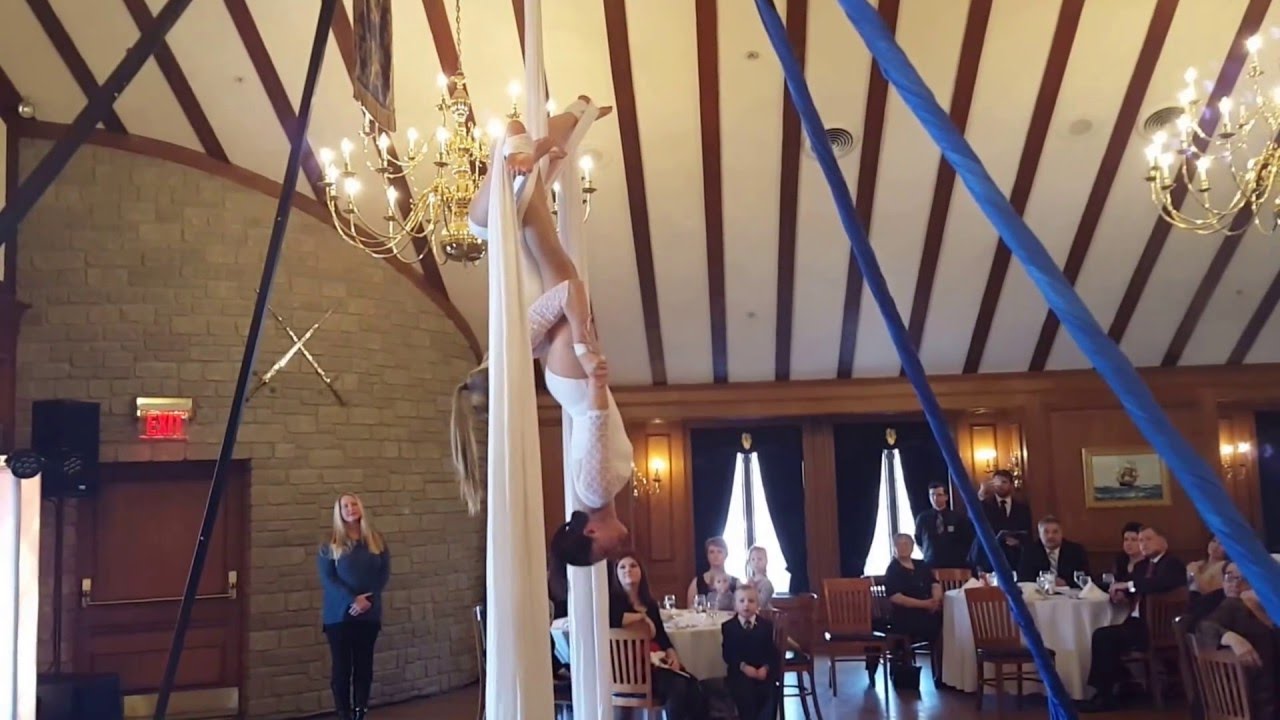 Hannah and Raquel Aerial Silks and Acro Duo at Renee's Wedding