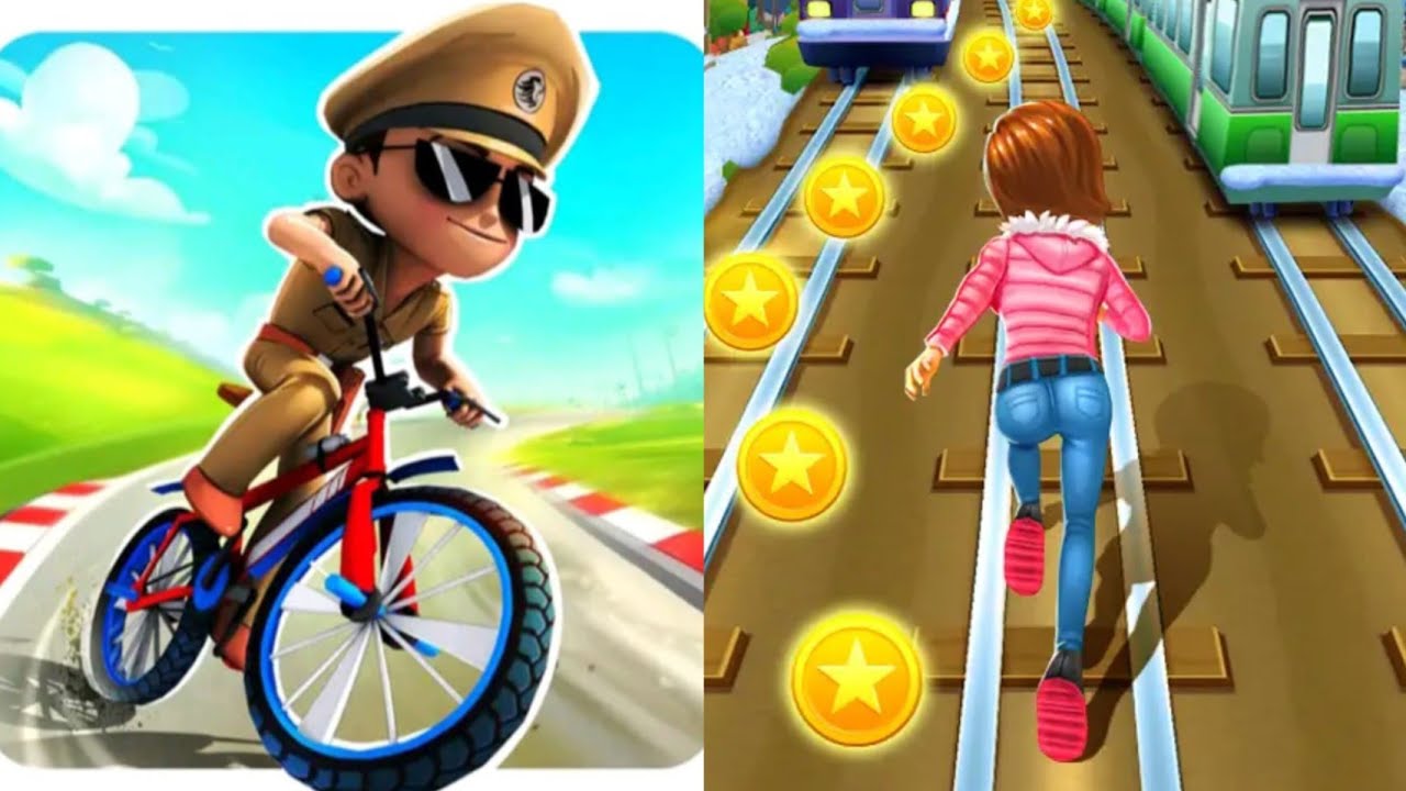 Little Singham Cycle Race VS Subway Princess Runner Android New Update Gameplay 