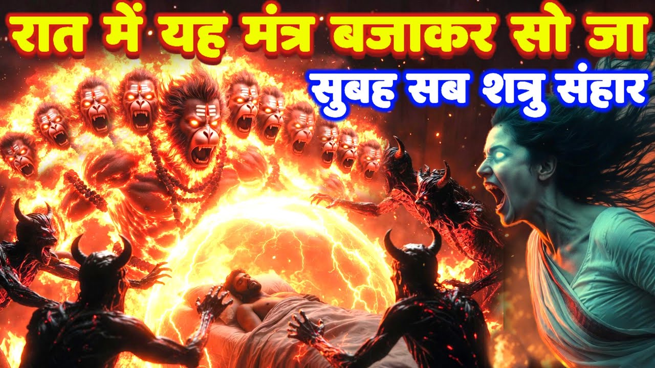 11 मुखी हनुमान संहार मुख शत्रु मारण रात्रि ज्वालामुखी भूत उल्टारी तांत्रिक मंत्र: Hanuman Mantra