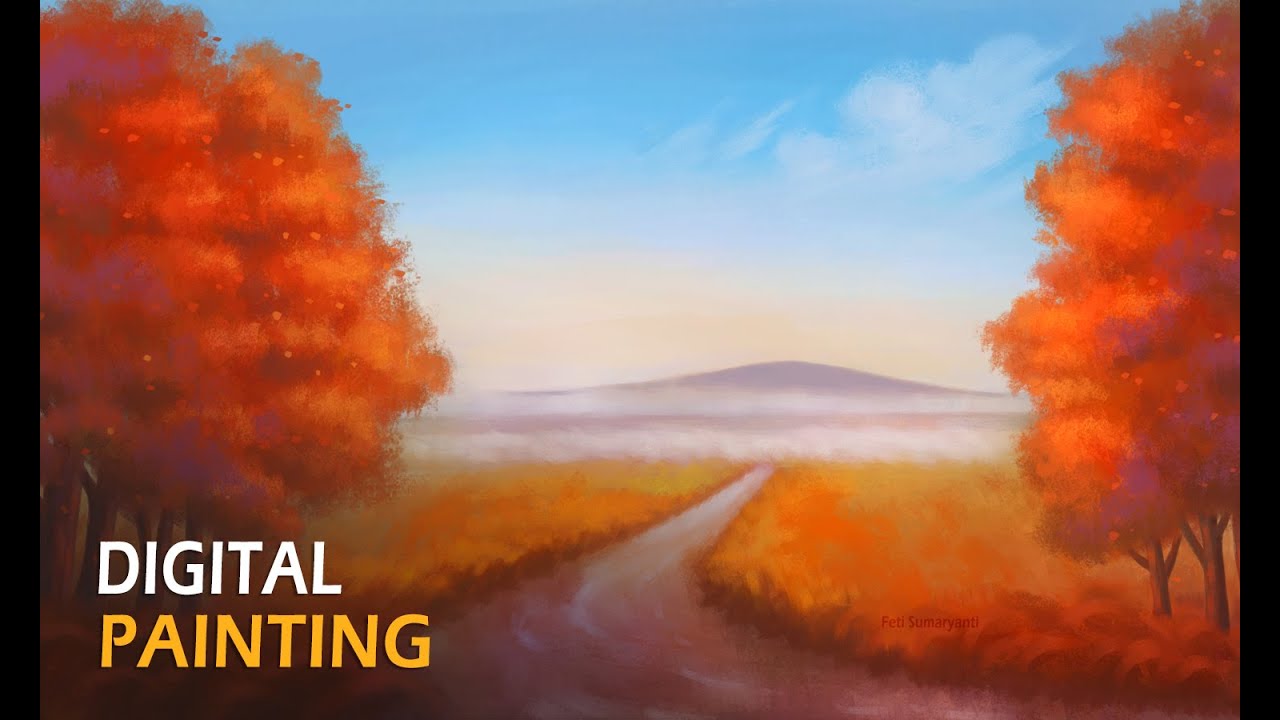 Mountain Ahead, Digital Painting Process