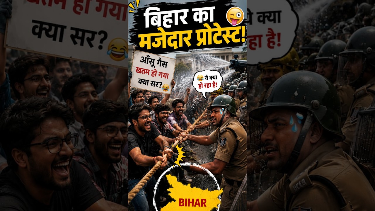 Students vs Police in Bihar: The Most Unbelievable Protest Ever! 😱🔥 #bihar #shorts #trending