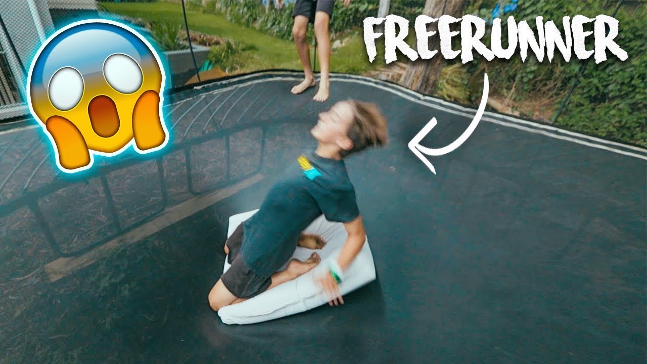 FREERUNNER DOES A TRIPLE BACKFLIP ON TRAMPOLINE?!