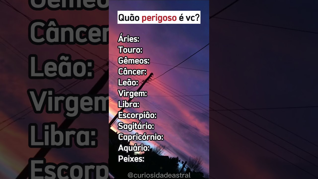 Os signos mais perigosos do zod&iacute;aco - Qu&atilde;o perigoso &eacute; o seu? #shorts