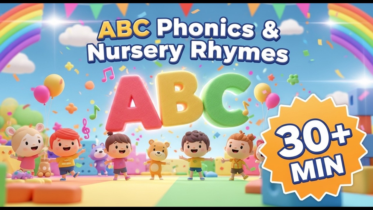 🎶 ABC Fun Learning Cartoon | 30 Min | Cartoons for Kids | Phonics Songs & Nursery Rhymes | Alphabet