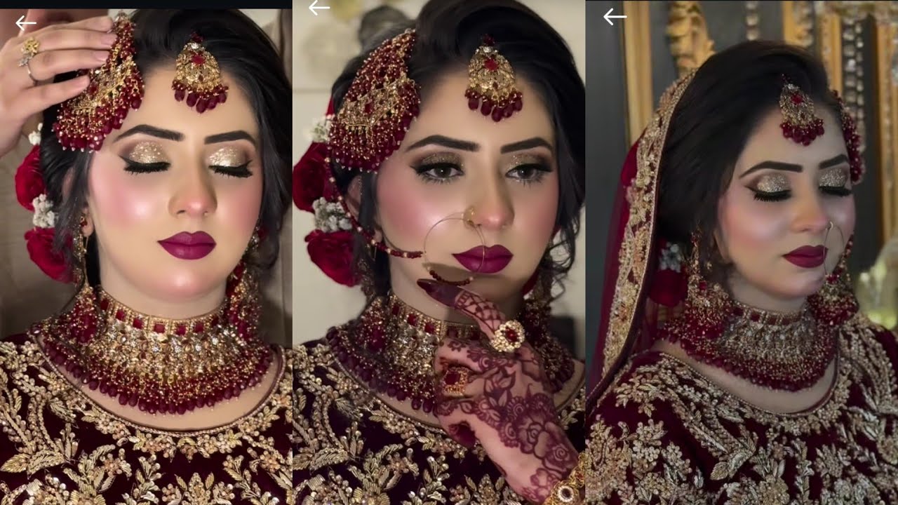 Barat makeup look | pakistani bridal hairstyle tutorial | Farwa vlogs 