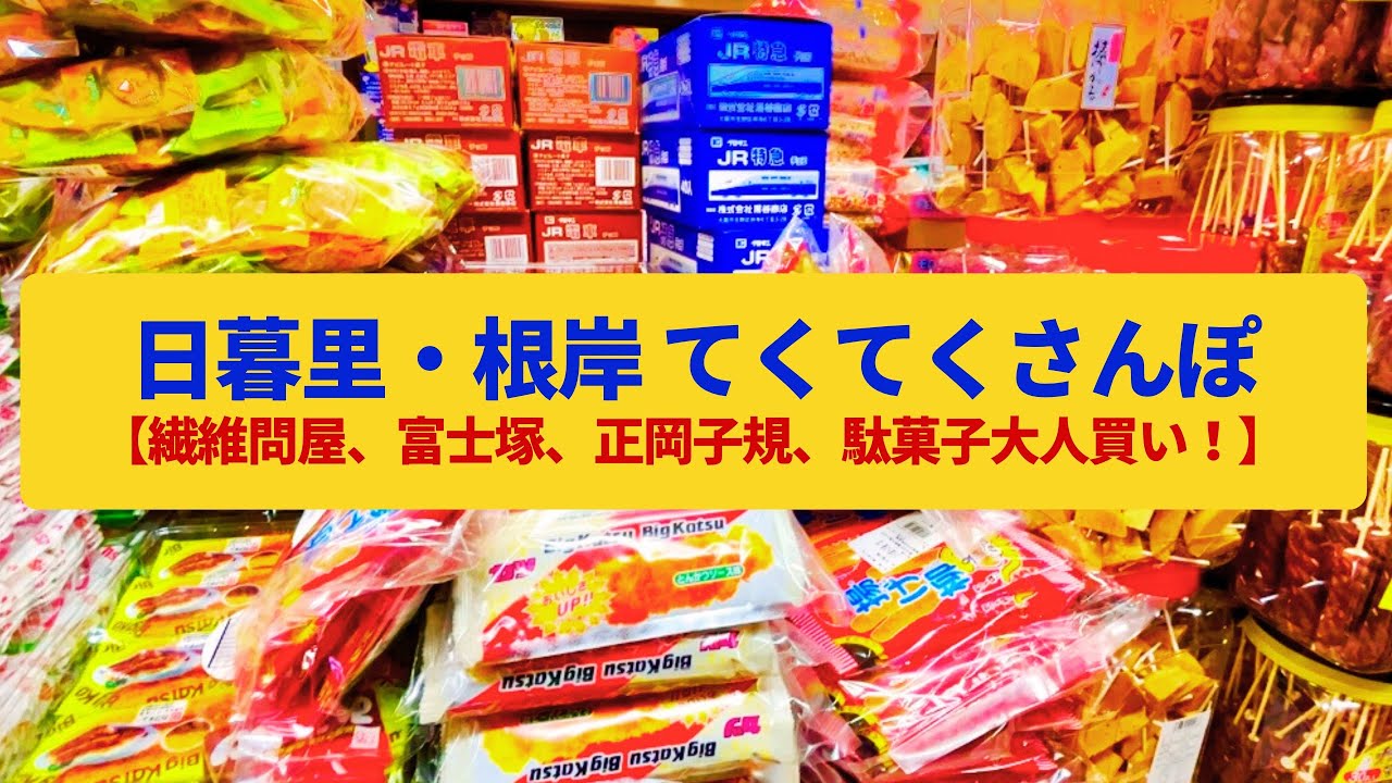 【てくてくさんぽ】日暮里・根岸　問屋街、風光明媚な邸宅街、富士塚の社〈駄菓子屋、繊維問屋、小野照崎神社〉Walk around Nippori&Negishi,TOKYO JAPAN