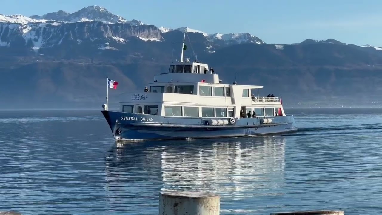 🇨🇭 ASMR Relax | Peaceful Walk Along Ouchy Harbor & Lake Geneva, Alps, Lausanne, Switzerland 3