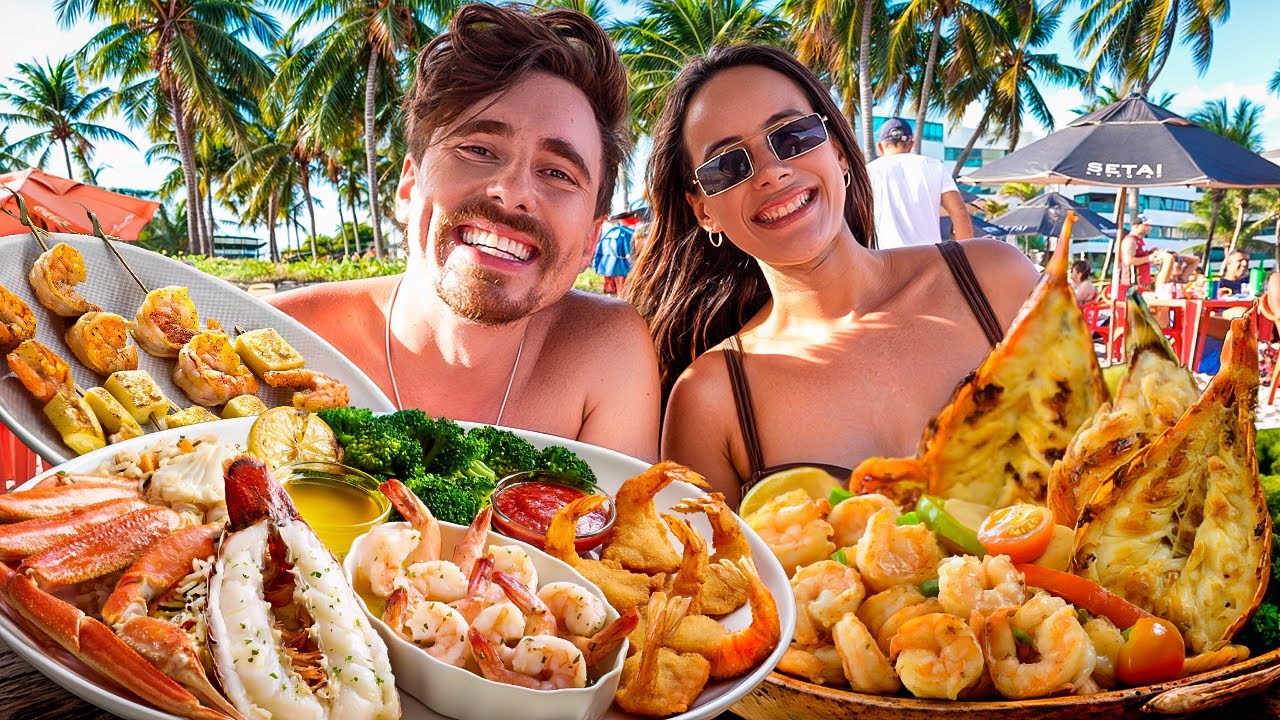 Um dia inteiro comendo na praia de João Pessoa/PB