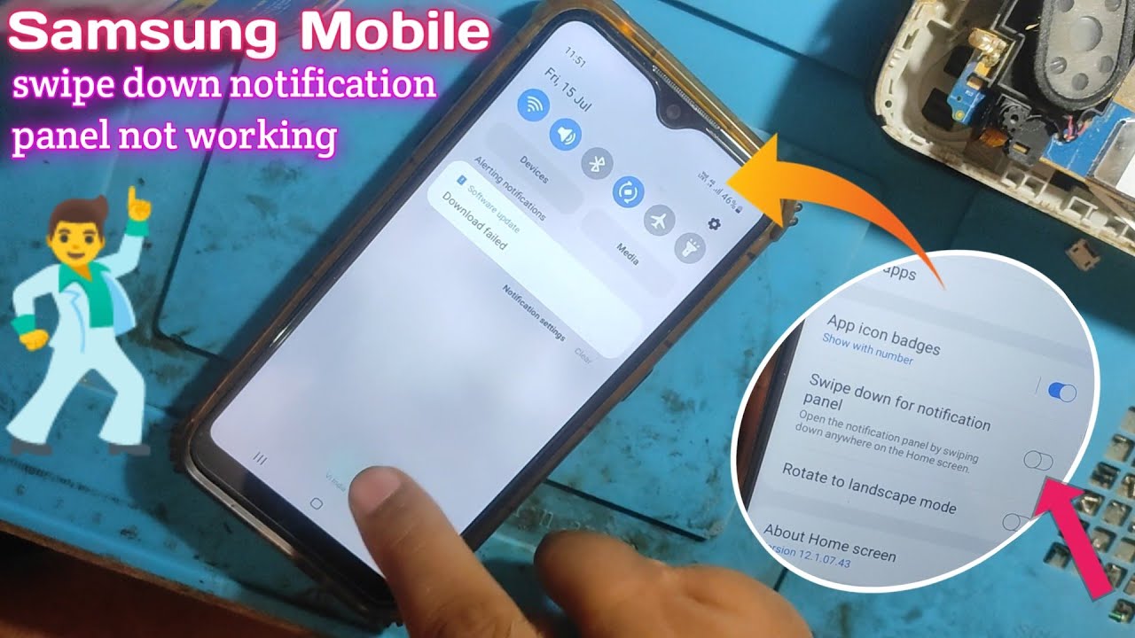 samsung swipe down menu not working | swipe down notification panel |notification panel not open