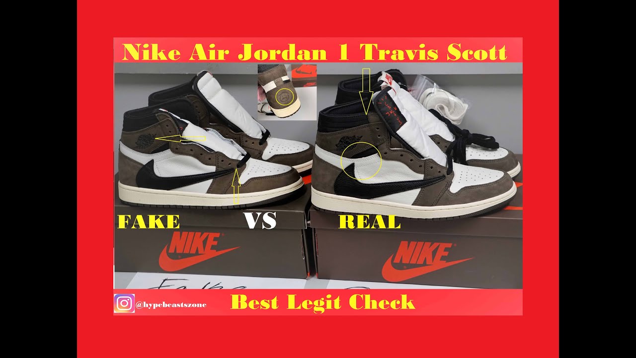 Travis Scott Air Jordan 1 Legit Check| How to spot fake Travis Scott Nike Air Jordan 1