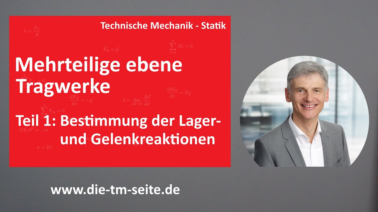 Statik - Mehrteilige Ebene Tragwerke, Bestimmung der Lager- und Gelenkreaktionen