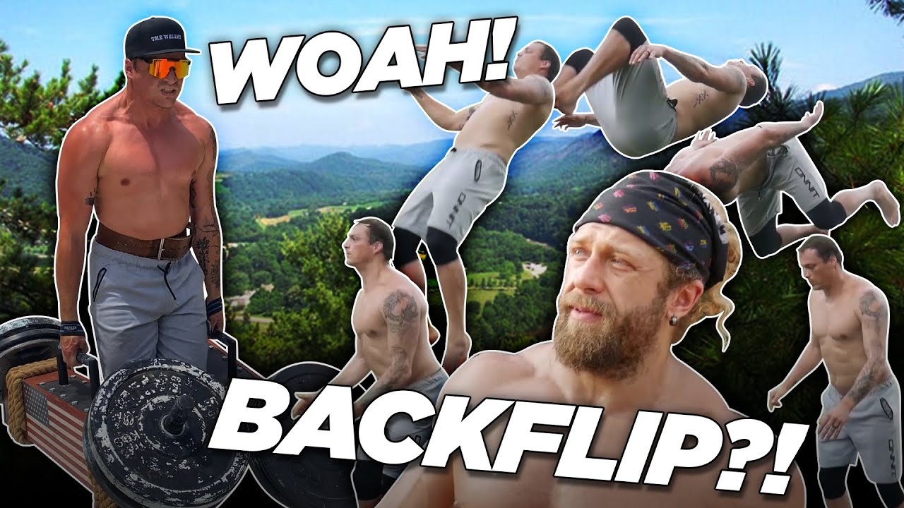 Jujimufu's Gym Farm | Strongman, Low Bar Squats, and Backflips