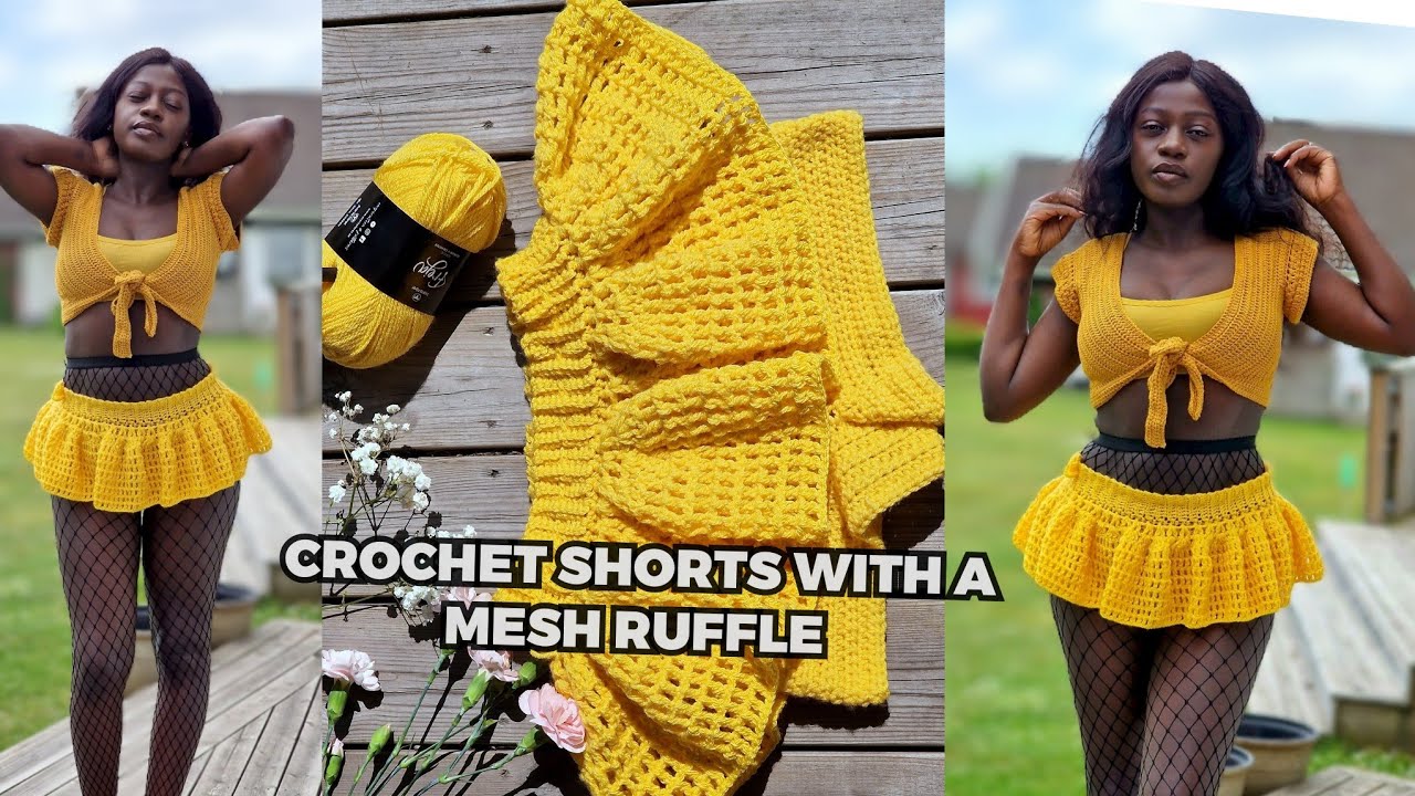how to crochet a bottom with a mesh ruffle. PATTERN TUTORIAL/ DIY