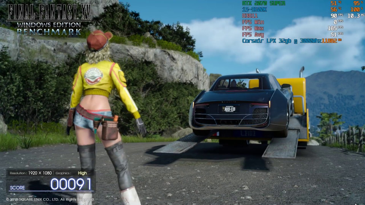 RTX 2070 SUPER Benchmark - i5 9600K - 32GB @3000Mhz - FFXV