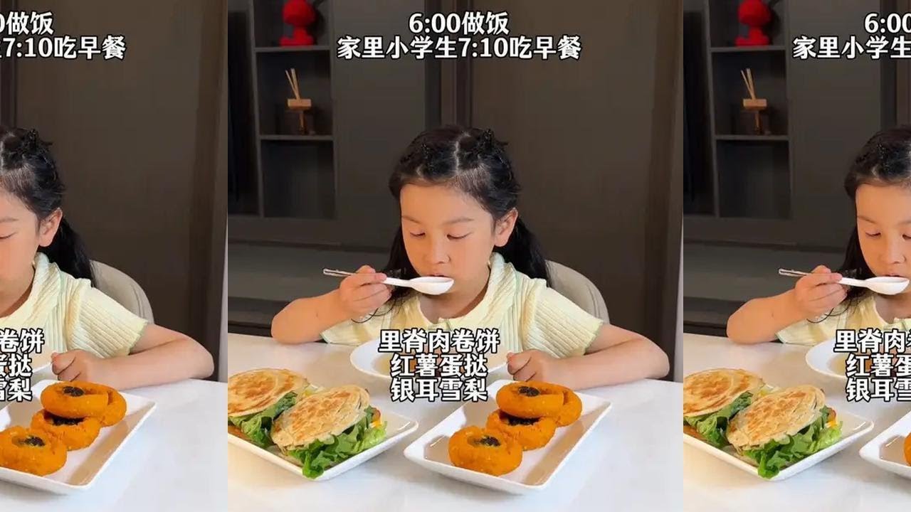 二胎妈妈～早上6点起床做早饭
今天早上吃#里脊肉卷饼#红薯蛋挞#银耳雪梨#记录真实生活 #简单又好吃