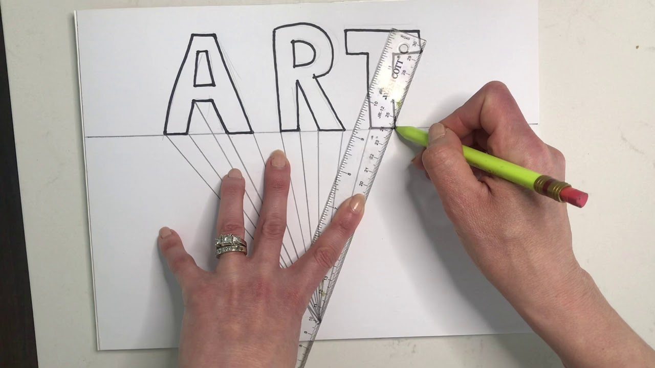 Drawing letters in one point perspective