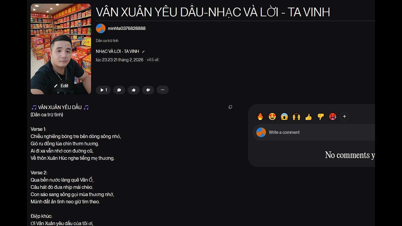 VÂN XUÂN YÊU DẤU-NHẠC VÀ LỜI - TA VINH