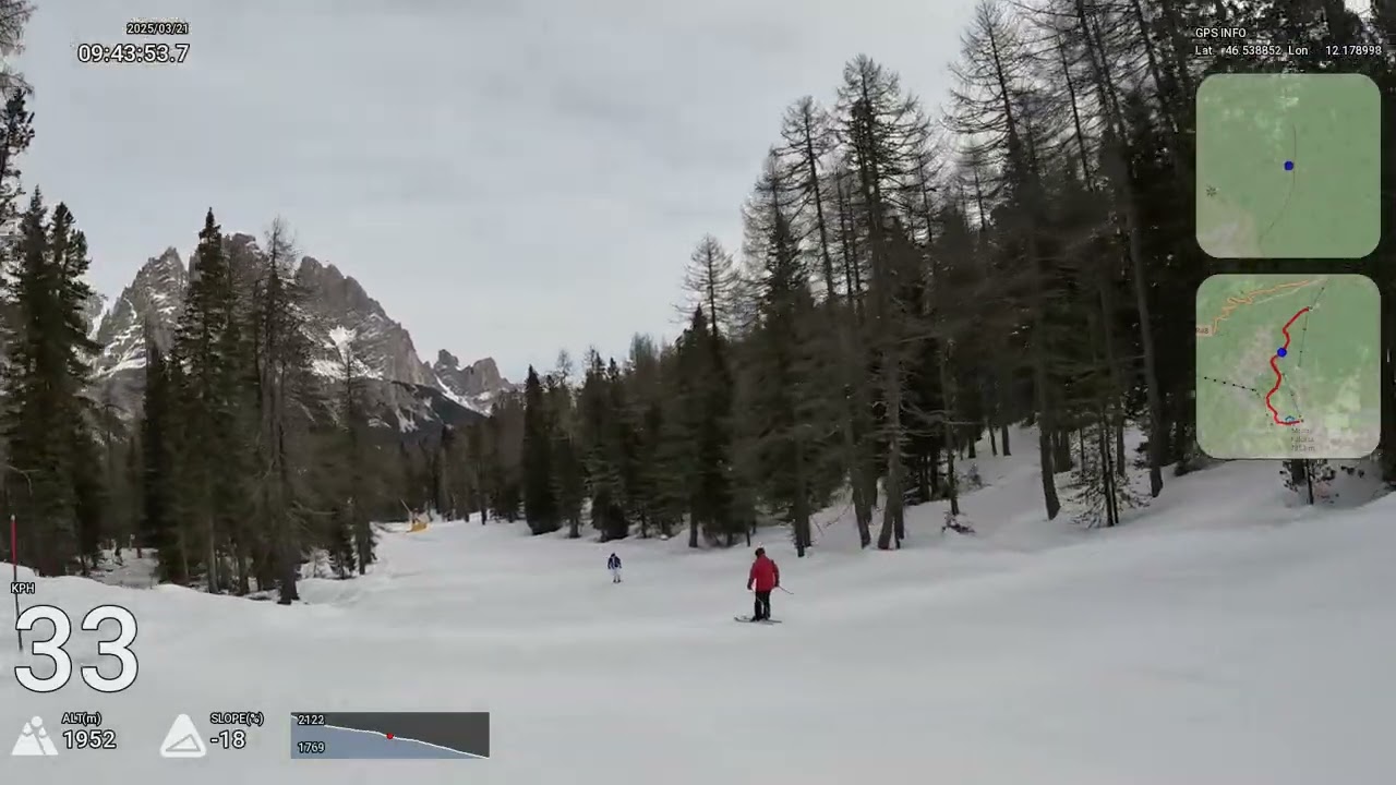 Skiing Tondi / Faloria Normale - full descent - Faloria, Cortina d'Ampezzo, Italy