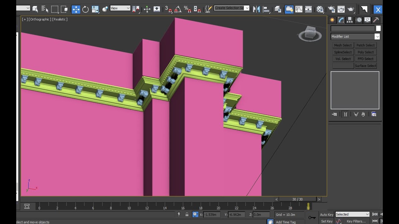 Exterior cornice in 3ds max In Hindi Urdu tutorial3d .Elevation Modeling In 3ds Max .