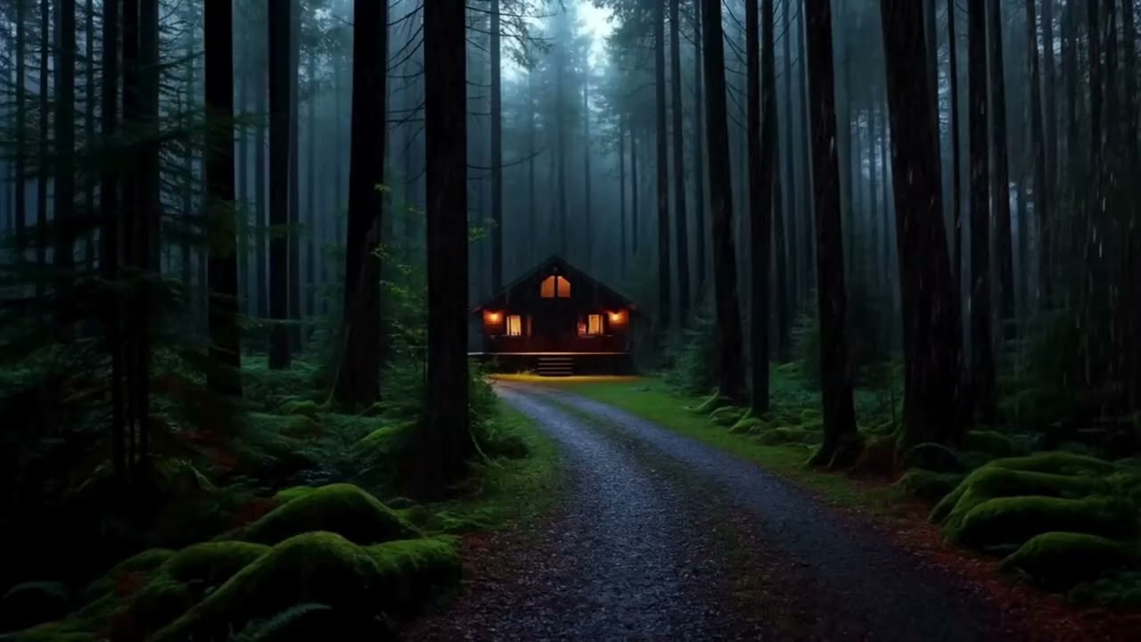 Forest Rain Sounds for Sleeping 🌲 Night Forest Ambience | Cozy Cabin Rain for Deep Sleep (No Music)