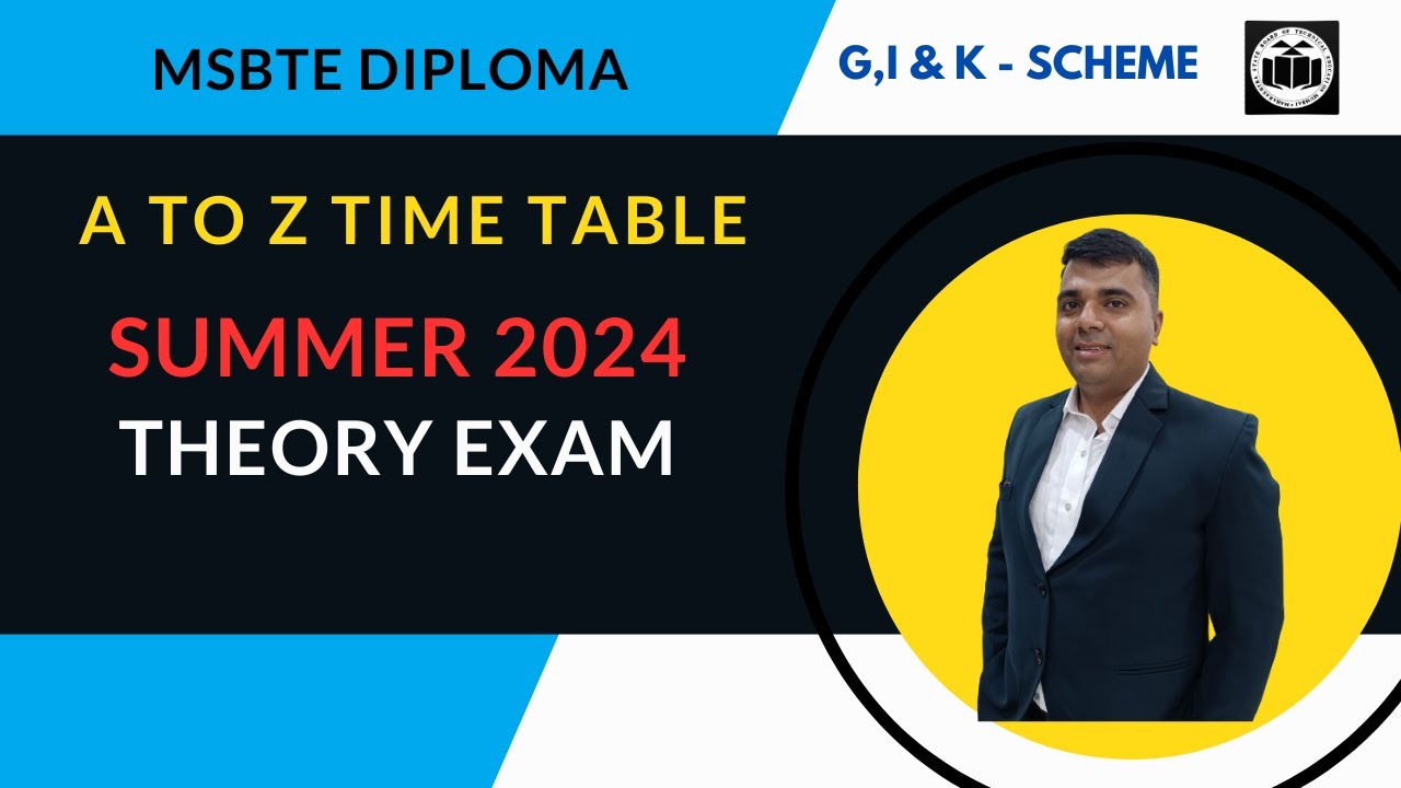 🌞 Summer 2024 Theory Exam Schedule For Msbte Diploma 📚