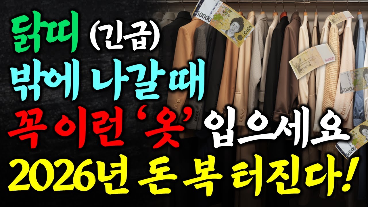 닭띠는 반드시 이런 옷을 입어야 합니다 꼭 이런 옷 입고 나가세요 입는 순간 금전운 들어온다 2026년 닭띠 옷차림 운세 금전운 닭띠운세