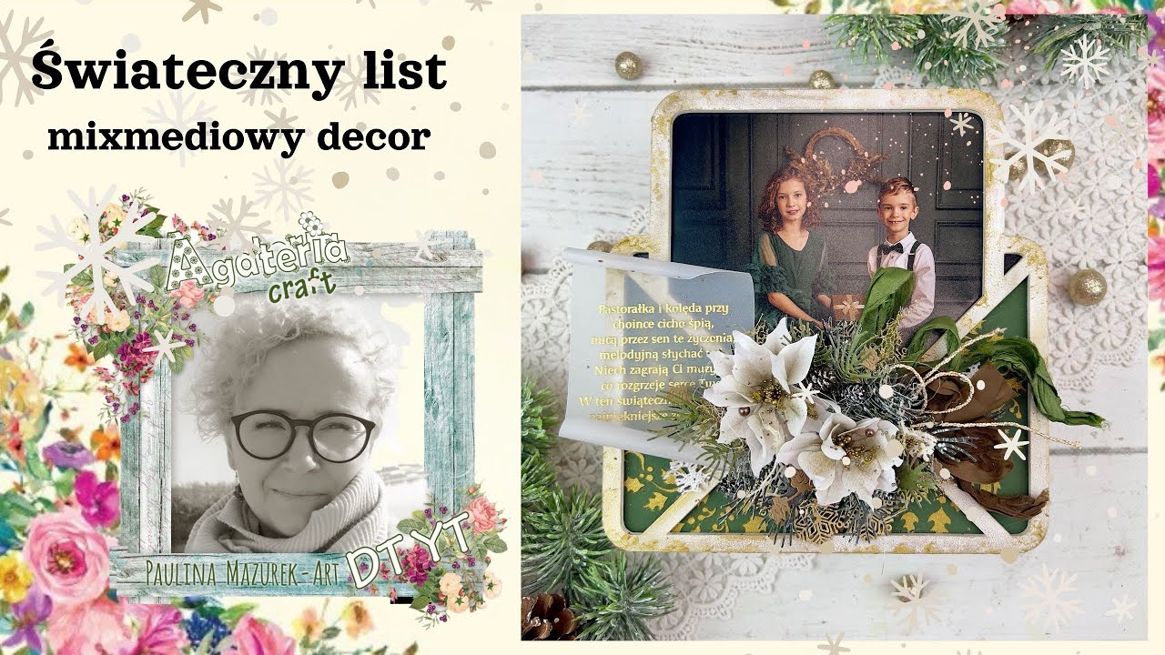 Świąteczny list - mixmediowy decor