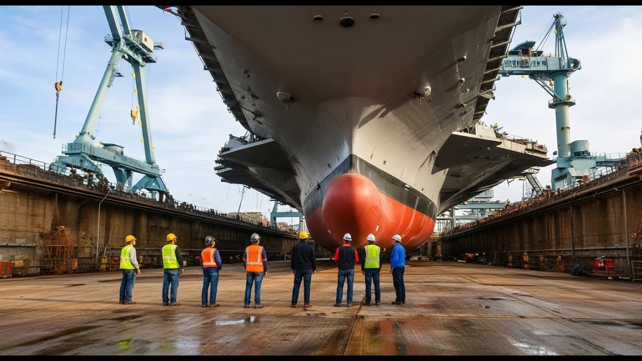 A Day in the Life Inside a Giant US Aircraft Carrier Repair Yard