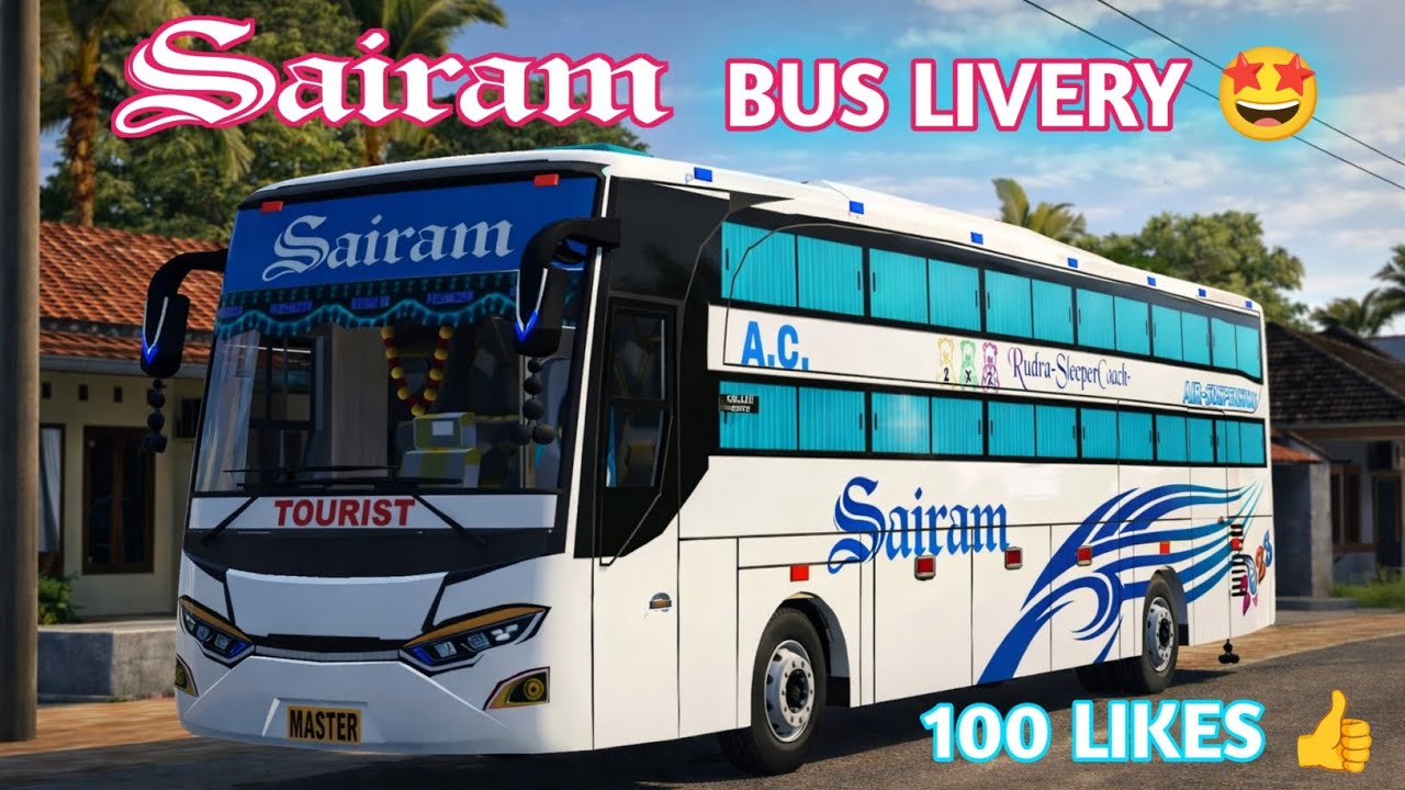 Sairam Bus Livery 😍 Premium AC Sleeper Coach Design 🚍 Clean & Stylish Look ✨ 100 Likes 👍| #sairambus