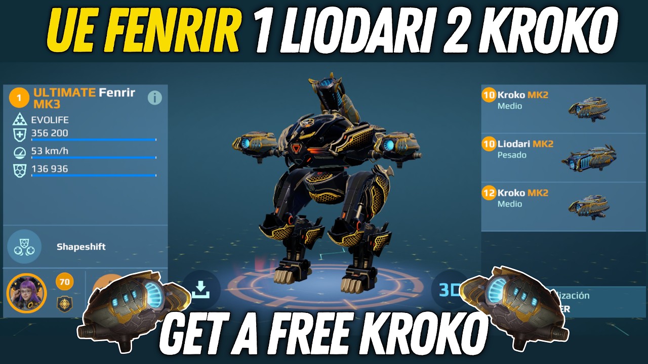 ULTIMATE FENRIR REGRESA CON LA MEJOR EQUIPACION! - ¡KROKO - LIODARI! 😱 | War Robots #WRWinKroko