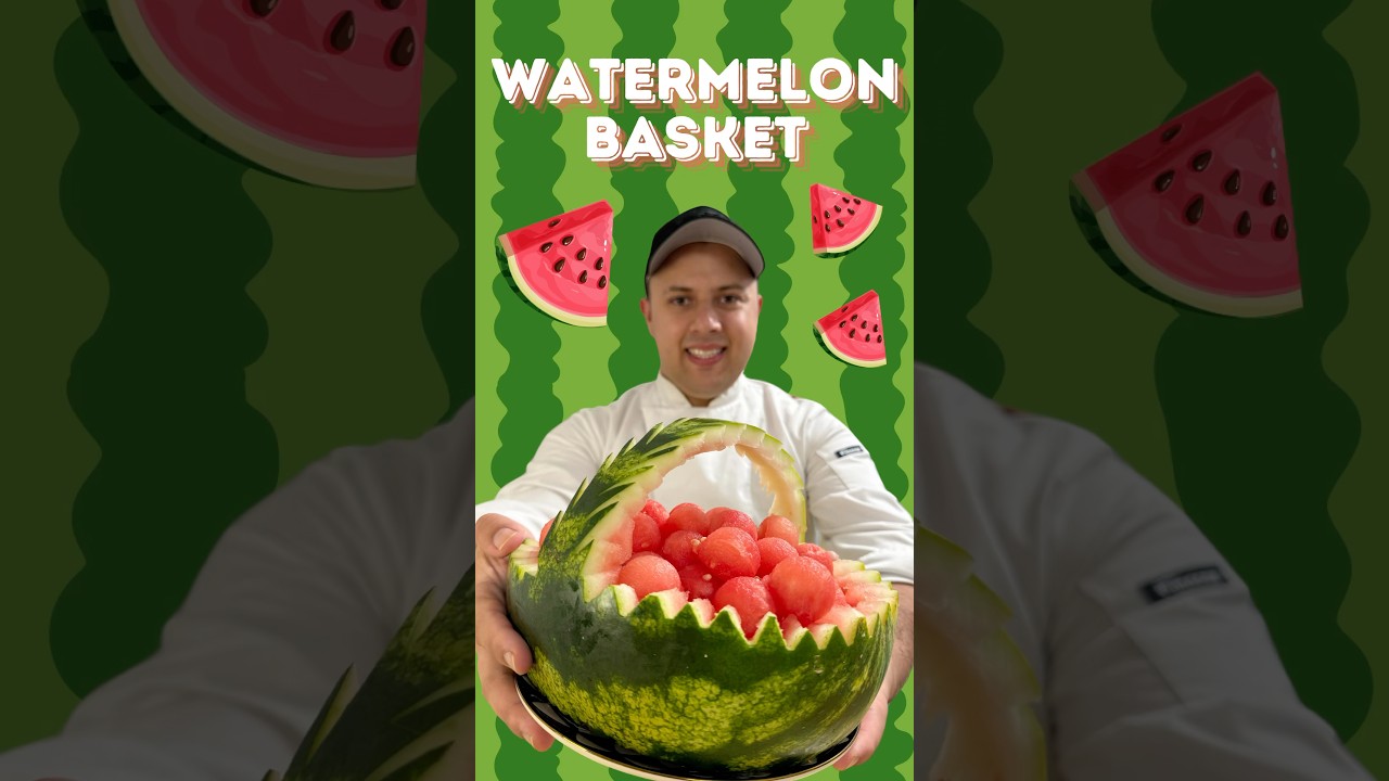 Watermelon Basket #watermelon #carving #fruitcutting #fruitcarving #fruitart #viralvideo #chef #fyp