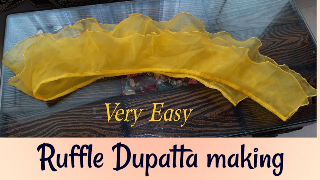 Ruffle Dupatta cutting n stitching|| రఫ్గ్లేడ్ దుపట్టా కటింగ్ అండ్ స్టిటీచింగ్|| ojasvi creations ||
