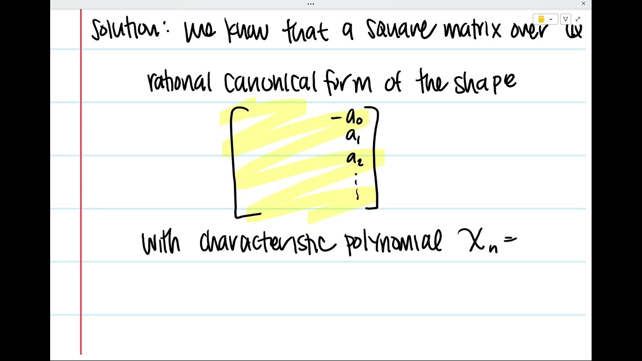 Application of Rational Canonical Form (Proof Outline)