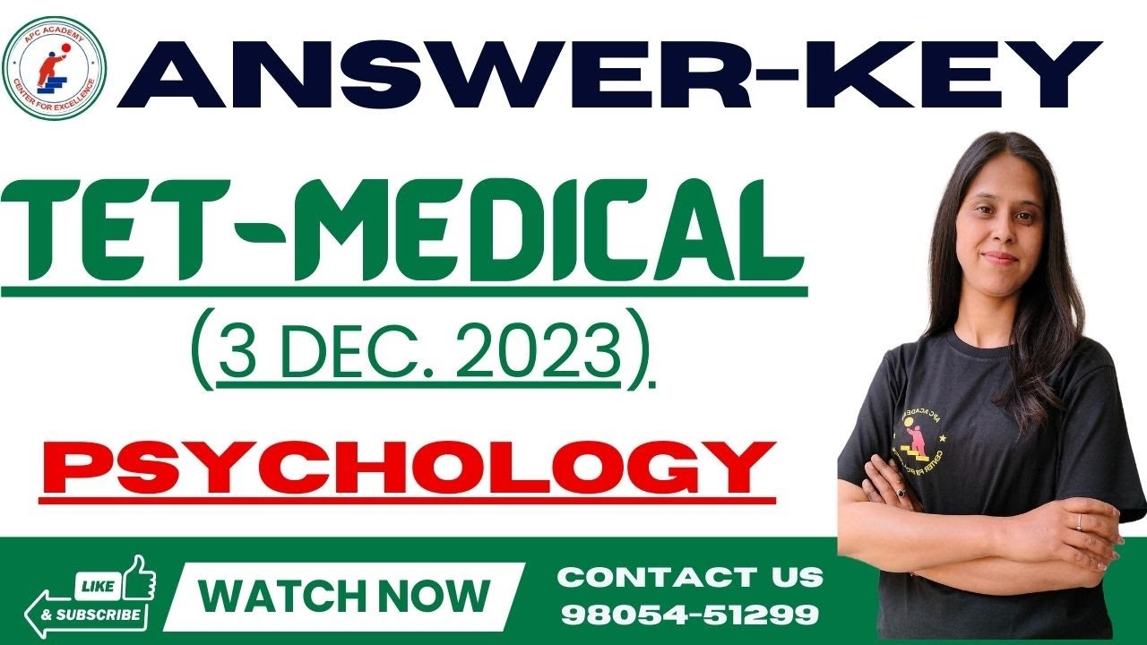 ANSWER-KEY | HP TET - MEDICAL | PSYCHOLOGY || DEC/03 