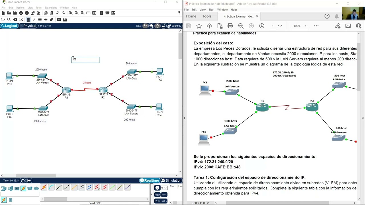 VLSM Diseño de Subredes - Configuración básica - Enrutamiento Estático - SSH - IPv4 - IPv6