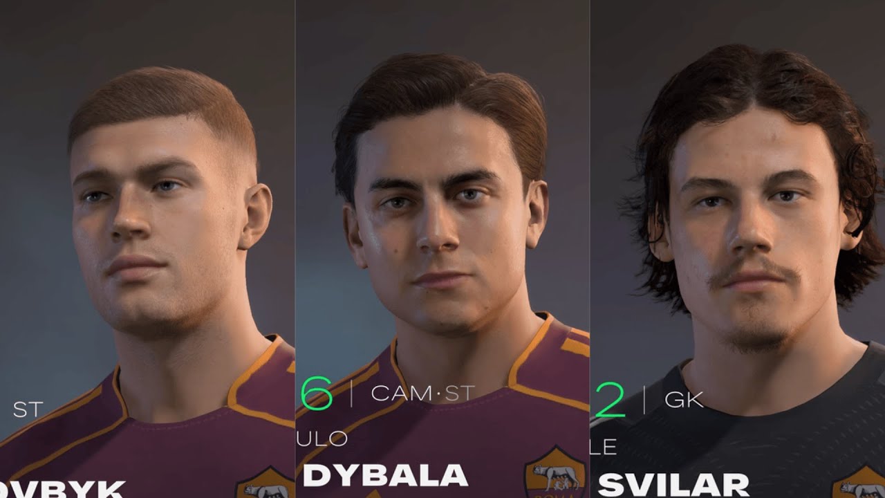 FC 26: AS ROMA PLAYER FACES AND RATINGS