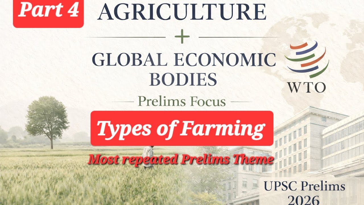 Types of Farming | UPSC PRELIMS 2026 | Indian Economy 