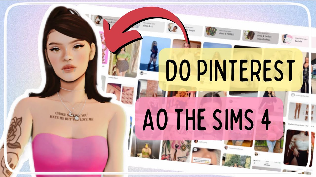 criando uma SIM usando a PRIMEIRA coisa que aparece no PINTEREST | the sims 4 | desafio CAS