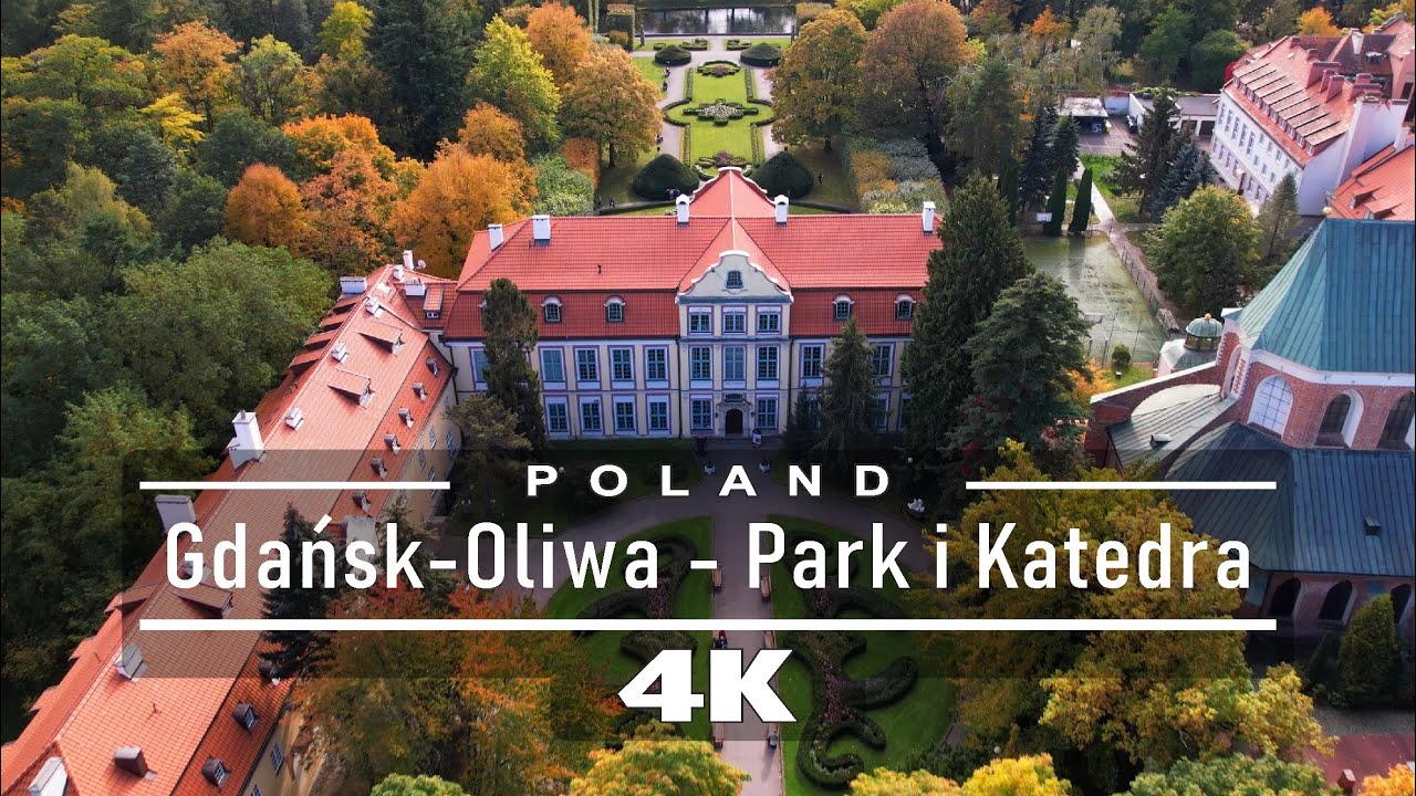 Gdańsk Oliwa: Park Oliwski, Katedra Oliwska, Pałac Opatów 4K Best Drone Cinematic Video