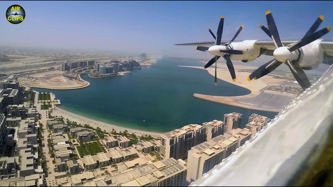 IMMACULATE Antonov 22 Antei Abu Dhabi Landing with PARADISE Views! [AirClips]