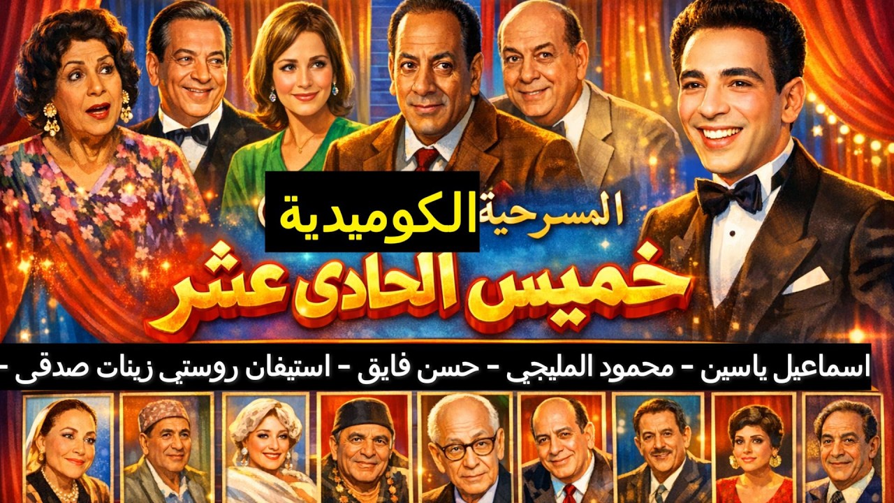 خميس الحادي عشر   مسرحية كوميدية بطولة اسماعيل ياسين   محمود المليجي   حسن فايق   استيفان روستي   زي