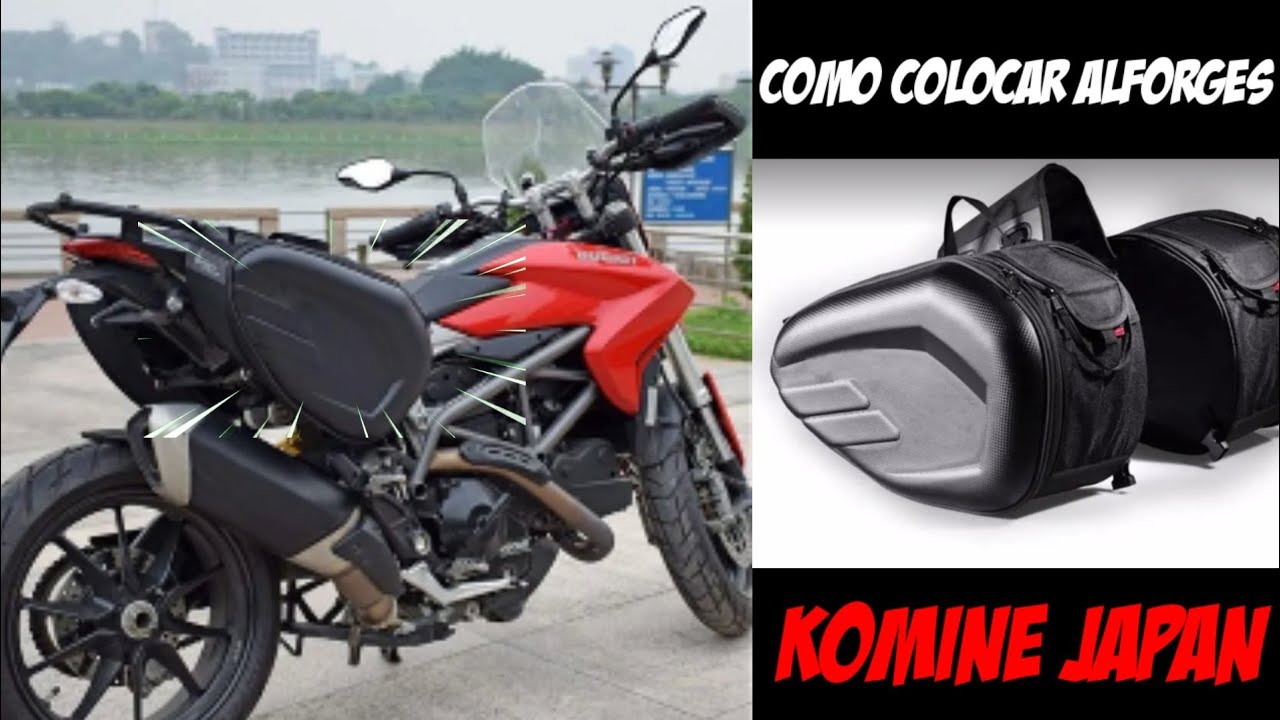 Como colocar e reforça bolsa alforge komine 