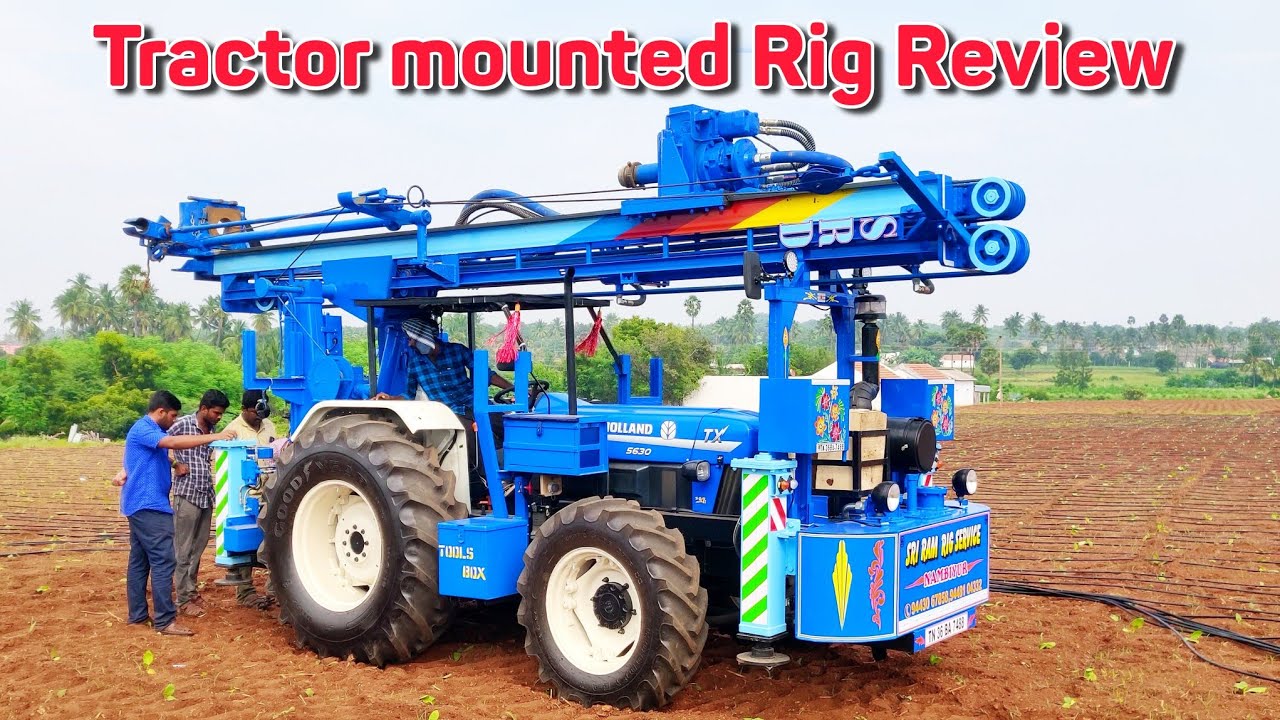 Tractor mounted Rig attachment full review | New Holland 5630 TX crdi | Tractor borewell machine