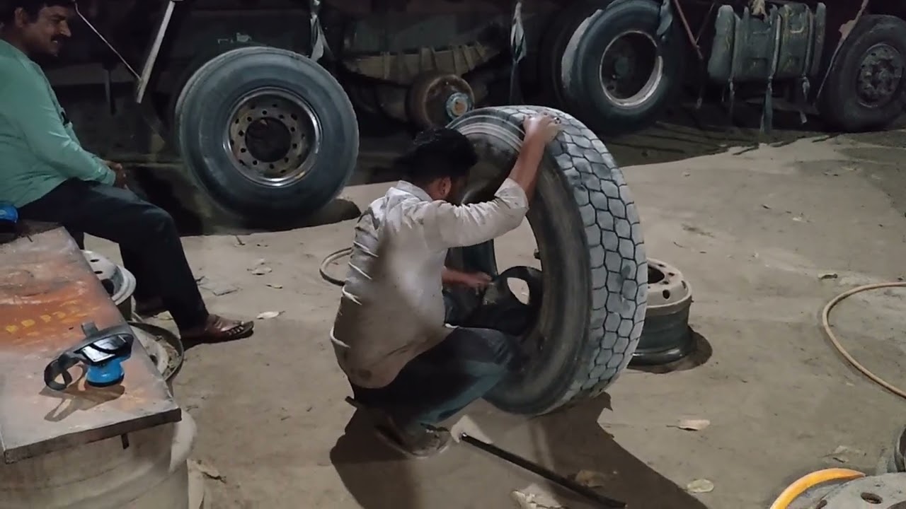 Truck tyre puncture repair | #mrzubu97 #works #automobile #explore  
