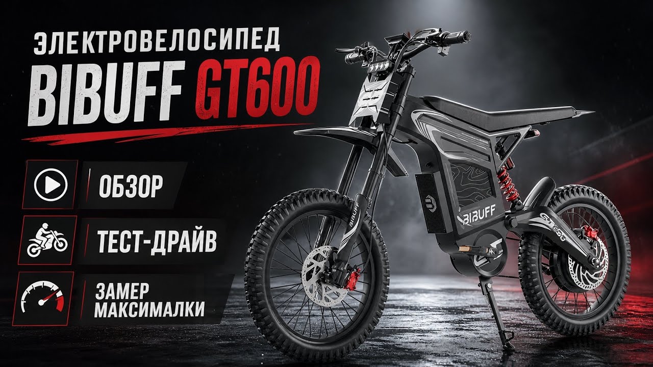 Электровелосипед BIBUFF GT600 - обзор, тест-драйв, замер максималки, разбор.