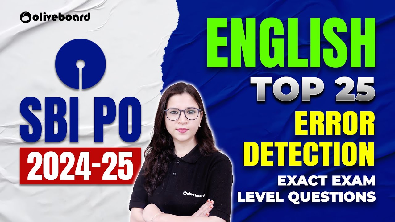 SBI PO English Preparation 2024-25 | SBI PO English Top 25 Error Detection | By Saba Ma'am