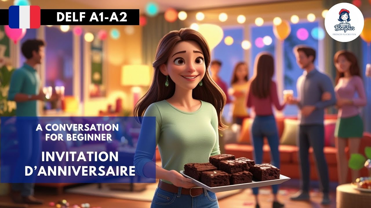 Invitation à une fête d'anniversaire 🎂 | French Conversation for Beginners (A1-A2 Level)