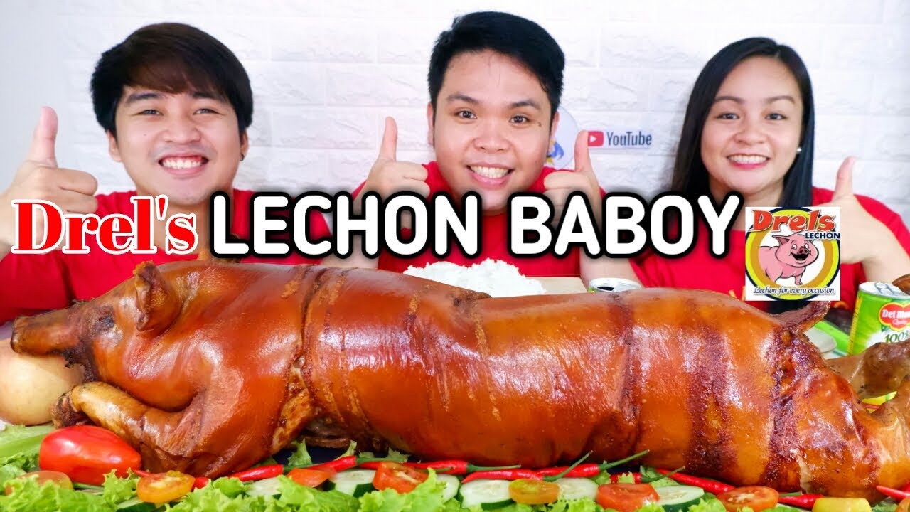 LECHON BABOY Mukbang By Drel's Lechon / Filipino Ultimate Putok Batok Food / Collab @shienadancel6189